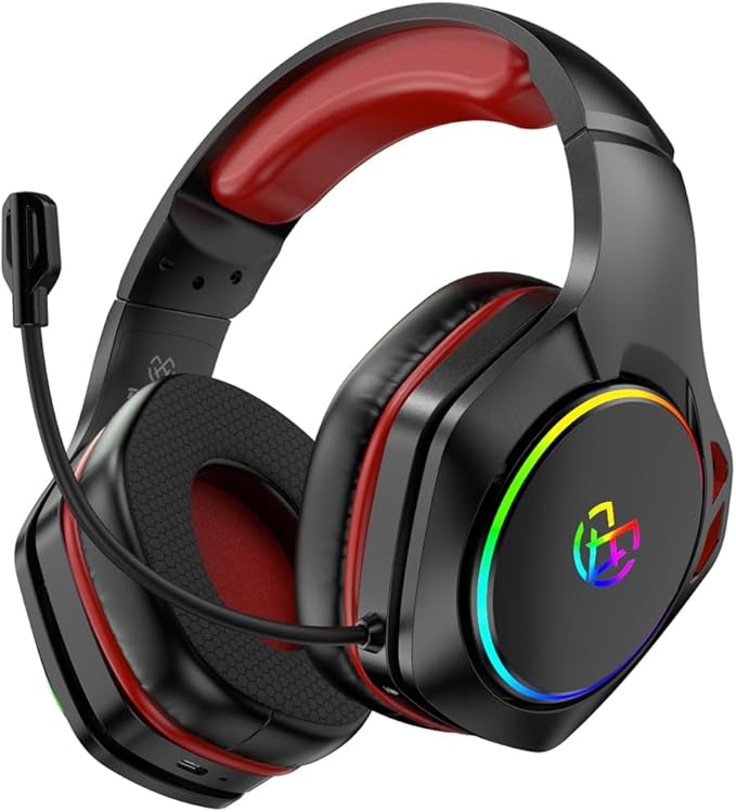 Wireless Gaming Headset 2.4 GHz for Ps5/Ps4/PC 40 Hr Battery Lossless Audio Bluetooth 5.3 Wireless Gaming Headphones Ultra-Stable Connection Noise-canceling Mic—Compatible with Switch/Mac/Phone