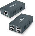 USB 2.0 Hub Extender Kit - 4 Hubs 165ft (50m) Up to Cat7 LAN Plug &amp Play No Driver Needed