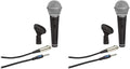 (2) Samson R21S Dynamic Cardiod Handheld Microphone+Mic Clip+Cable+3.5mm adapte (2 Items)