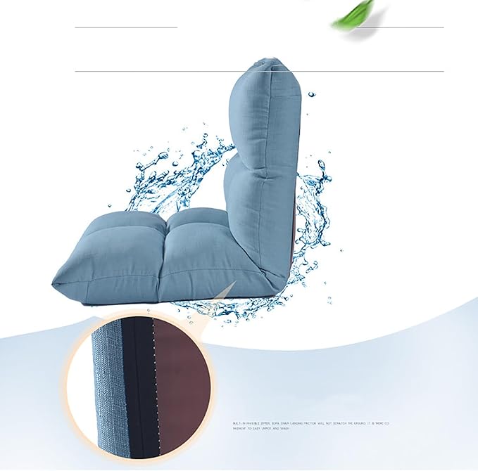 NaKeah Folding Floor Chair 6-Position Cushioned Adjustable Floor Lazy Sofa Chair for Adults Ideal for Reading Gaming MeditatingE