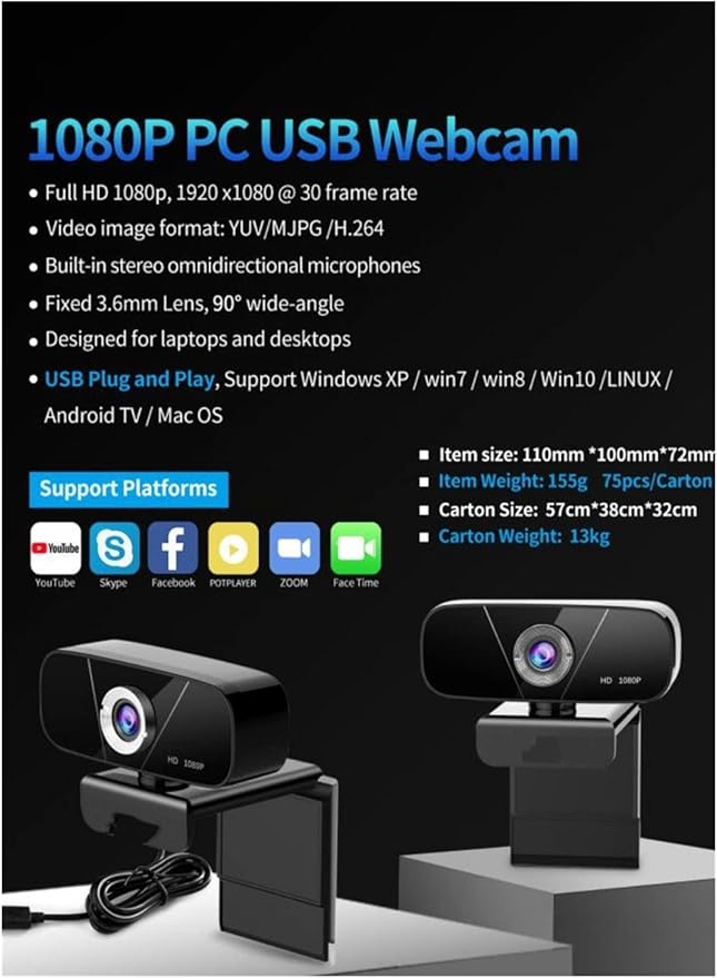 SH003 Mini PC USB Webcam 2.0 MP Desktop Laptop Video Camera with Microphone USB with Microphone USB Plug Play for Business Meetings