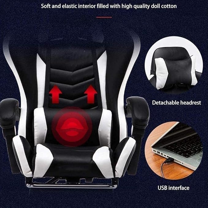 Office Chair Office Chair for HomeComfortable Lift Swivel Chair Office Chair E-Sports ChairHigh Back Gaming Chair Adjustable Office Chair with Footrest Computer Chair Kneeling ChairOrange Chair