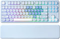 YUNZII B87 Wireless Mechanical KeyboardQMK/VIA ProgrammableTKL Layout 87 KeysBT/2.4G/USB-CHot Swap Gasket Mount RGB Backlit Gaming with Wrist Rest for Win/Mac (Blue Heart Cocoa Cream V2)