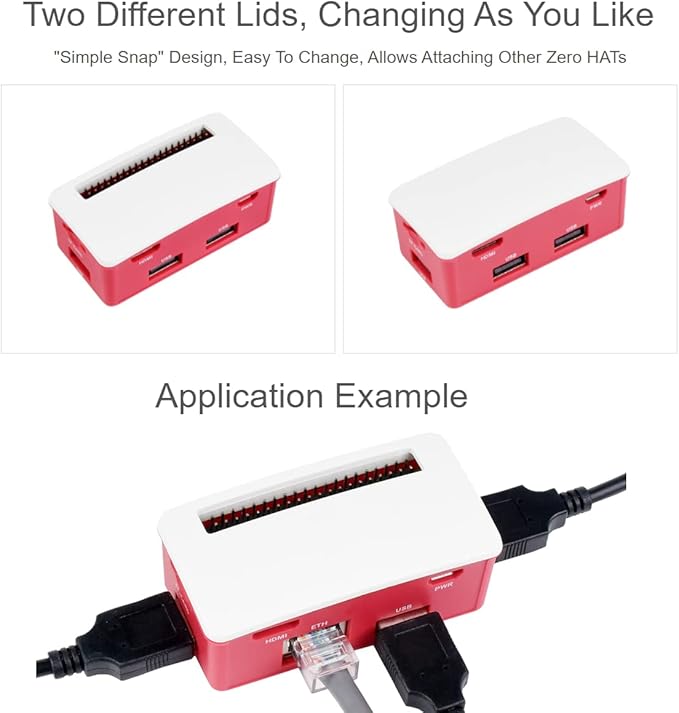 waveshare Ethernet/USB HUB HAT B with Box ABS Case for Raspberry Pi Zero/Zero W/2 W/Zero WH/2 WHPCwith 1 RJ45 10/100M Ethernet Port 3 USB Ports Compatible with USB2.0/1.1
