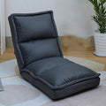 Floor Chair Folding Gaming Chair with Back Support 42 Adjustable Positions Lazy Sofa Lounge for Playing Reading Meditating Room Recliner for Adults Kids(/Dark Gray)