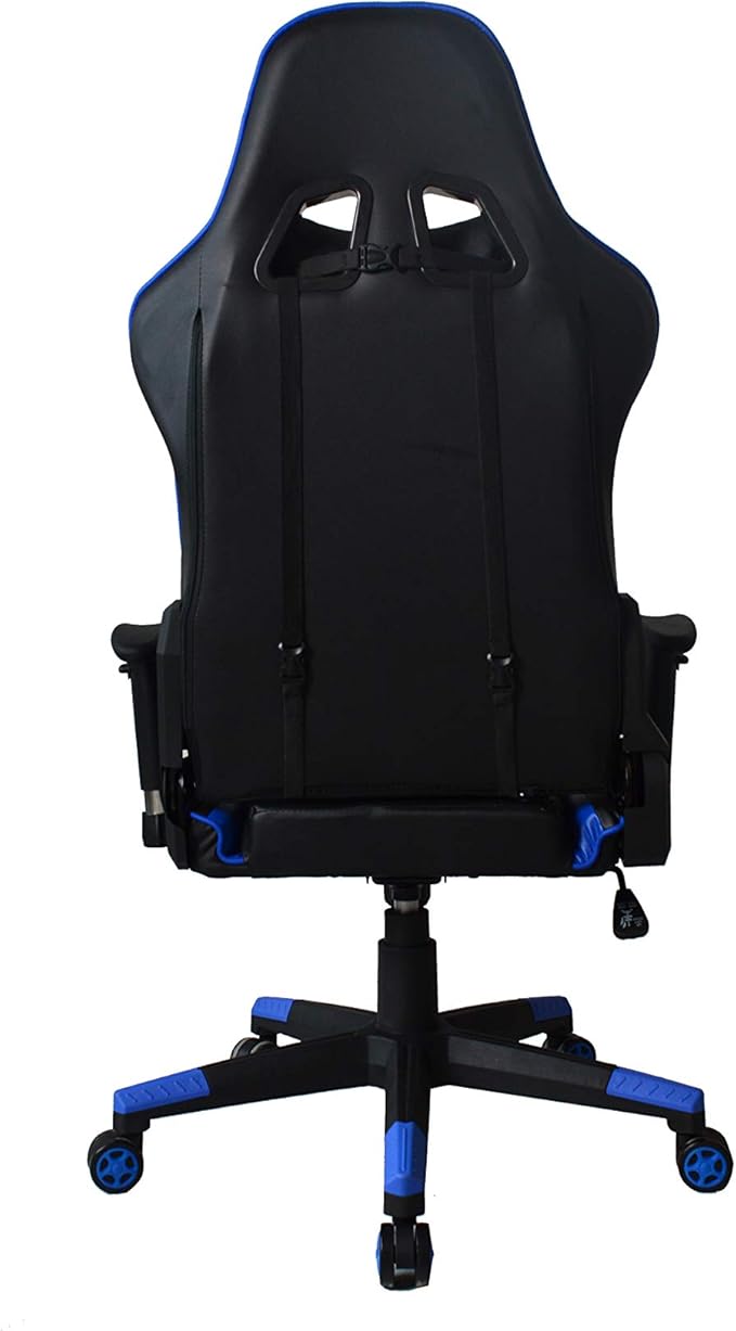 Nicer Furniture Racing Style Game Chair Reclining Gaming Chair Ergonomic Computer Chair for Gamer with Head Cushion and Adjustable Armrest (Blue)