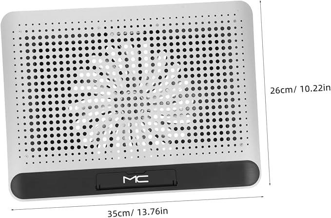 Laptop Cooler Stand Thin and Quiet Mute Computer Fan with Brackets Durable Aluminum Alloy Support Frame for Home Use Silver