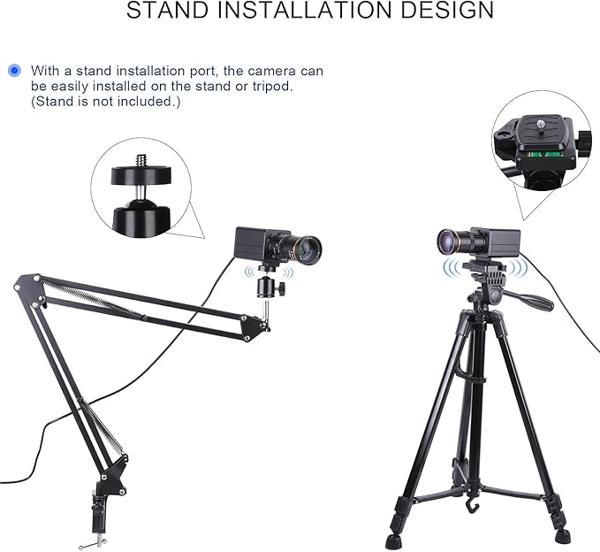 4K HD Camera Computer Camera Webcam 8 Pixels 10X Optical Zoom 60 Degree Wide Angle Manual Focus Auto Exposure Compensation with Microphone Tod USB Plug &amp Play for Video Conference Online