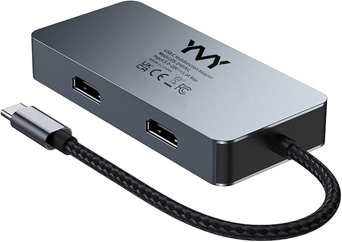 USB C to Dual HDMI Docking Station USB C to Dual HDMI(4K@30Hz) Multiport Adapter Type C Hub with 2 HD Monitors 100W PD All in one for Dell HP MacBook Laptop (7 in 1 2HDMI+3USB3.0