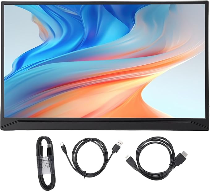 EBTOOLS Laptop Screen Extender 15.6 Inch 1080P 60Hz Portable Monitor Second Screen with Type C HDMI Interface 178 Viewing Angle Built in Dual Speakers