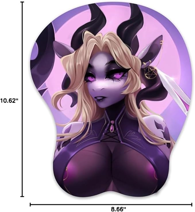 3D Mouse Pad Oppai Mousepad with Soft Gel Wrist Rest Anime Manga Gaming Boob pad Anti-Slip Mouse Mat (Areol)