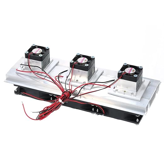 180W Trinuclear Thermoelectric Peltier Refrigeration Air Cooling System Kit Cooler 3X Fan for Small Space Cooling Pet Bed Laptop