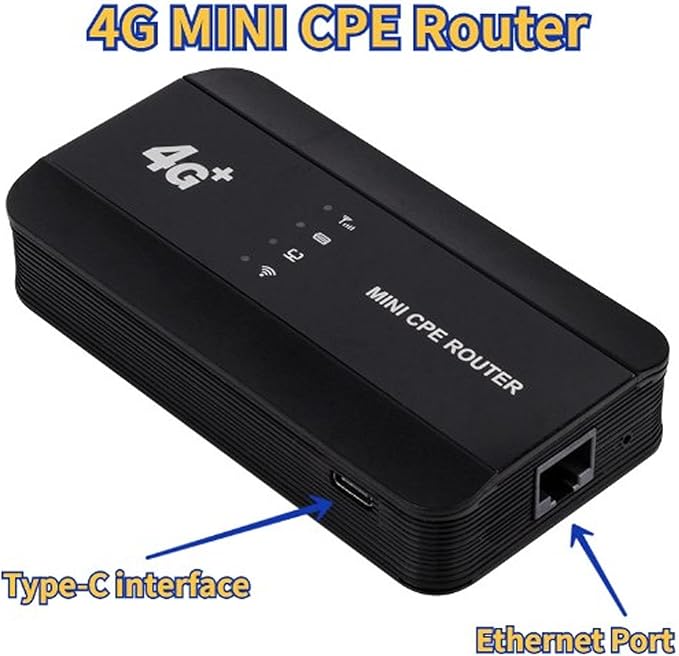 4G WiFi6 Mobile Hotspot 300Mbps High Speed Up to 10 Users Connection 3000mAh Battery RJ45 Type C Port Pocket Mobile Wi Fi Router Hotspot for Travel Office