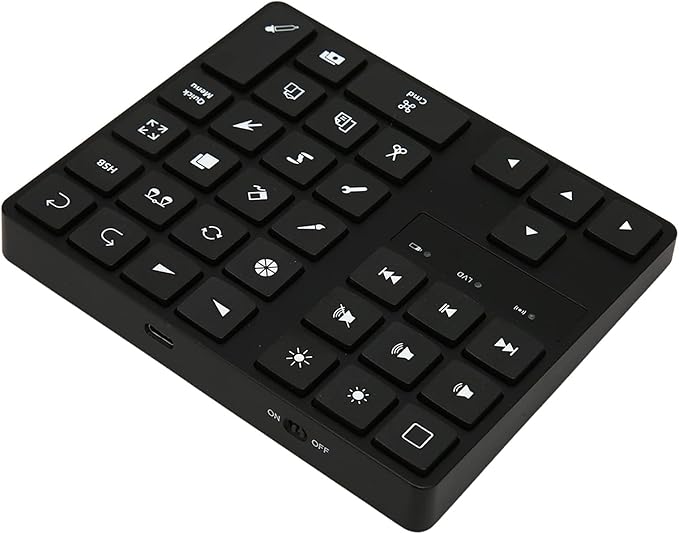 Bluetooth Keypad for 35 Keys One Handed Shortcut Drawing Keyboard Ergonomic Rechargeable Drawing Shortcuts