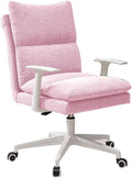 Katzowen Office Computer ChairHome Leisure Computer Chair Comfortable backrest Removable Soft Bag and armrest Gaming Chair Not tiltable Heavy Nylon feet Load-Bearing 120kg (Color : Pink)