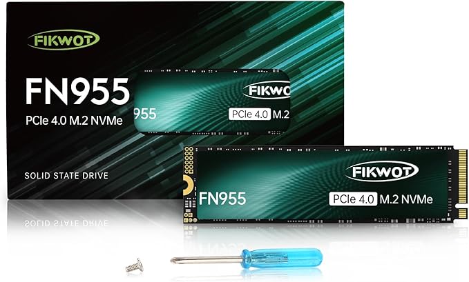 FN955 2TB NVMe SSD M.2 2280 PCIe Gen4x4 Up to 7300MB/s 3D NAND TLC Flash Internal Solid State Drive Configure SLC Cache Storage and Memory Expansion for PS5 Laptop Desktop