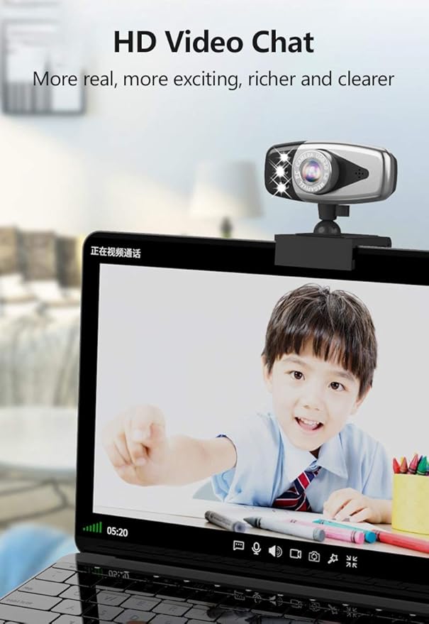 Computer Camera 720P/1080P USB Webcam with Microphone Manual Focus USB Webcam for PC Laptop Desktop Live Broadcast Video Calling Conference (Color : 1080P Camera)