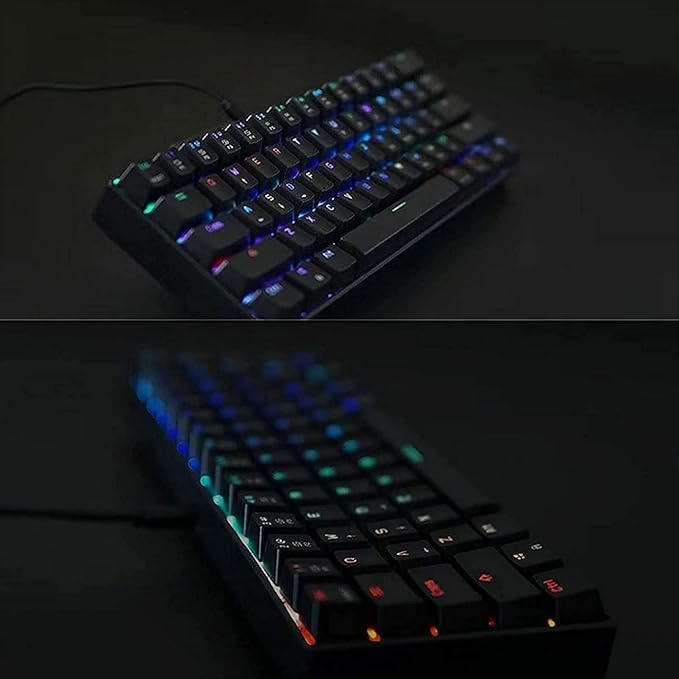 Mechanical Gaming KeyboardWired 60% Mechanical Gaming Keyboard RGB Backlit Ultra-Compact Blue Switchfor Mac Windows Laptop