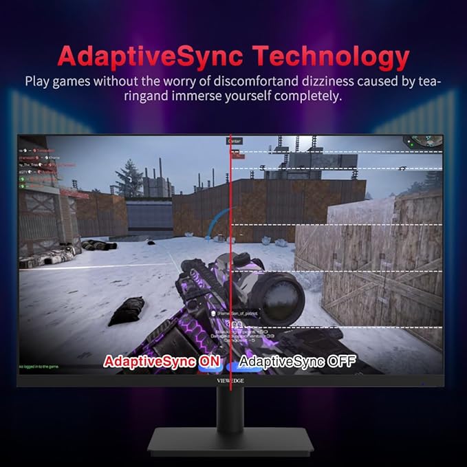 Viewedge 27 inch Gaming Monitor 180hz (Supports 144hz/165hz) 1ms 110% sRGB 1080p IPS Computer Monitor DP HDMI Built-in Speakers Support Freesync and Wall Mount
