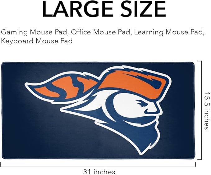 Carroll University Pioneers Primary Logo Large Gaming Mouse Pad Desk Mat with Stitched Edges Non-Slip Base for Gamer Home and Office 31.5 x 15.7
