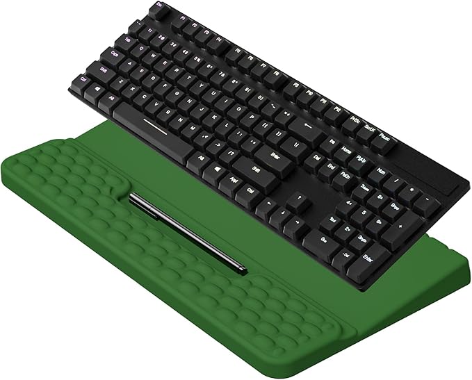Ergonomic Keyboard Wrist Rest with Storage Tray Soft Memory Foam Arm Cushion Keyboard Stand Keyboard Stand for Office Home - Green