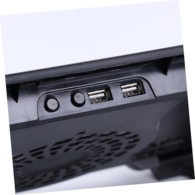 USB Laptop Cooling Platform 5 Fans Cooler Stand with Multi-Angle Adjustable Base Anti-Skid Heatsink for Gaming and Office Use Black