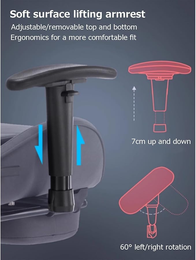 Ergonomic Gaming Chair Cortex Comfortable and Breathable Office Chair Height Adjustable Computer Chair with Footstool(RedCortex_with)
