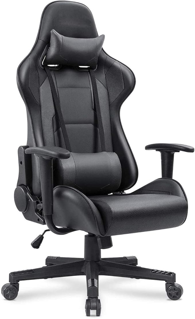 WANYE Adult Gaming Chair Gaming Chair Gaming Chair with Massage Reclining Gaming Chair High Back PC Gaming Chair Ergonomic Gaming Chair (Red) Black