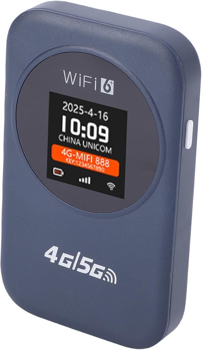 CCYLEZ 4G Portable WiFi 300Mbps Stable Mobile Hotspot for Travelers Long Lasting Battery Display Wireless Router with SIM Slot for Outdoor Use