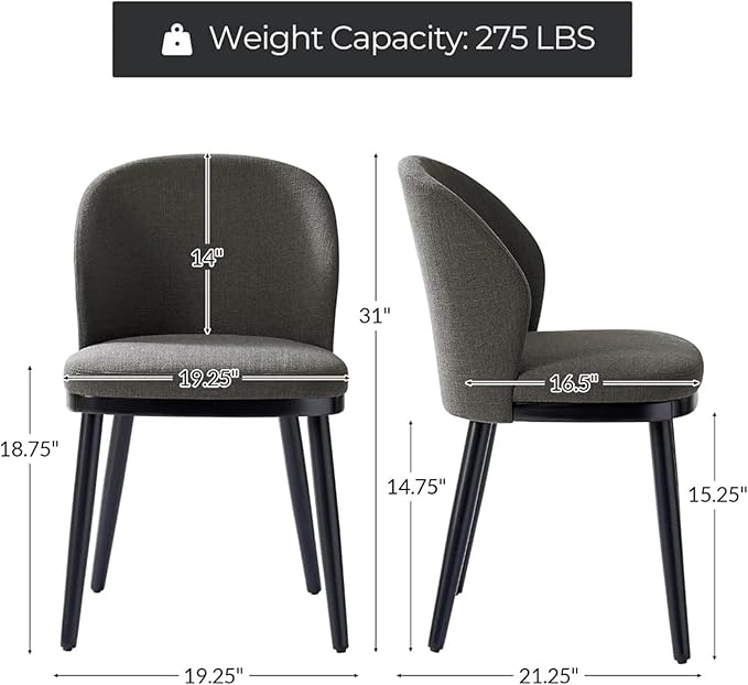 Adjustable Office Computer Chair with Armrest 1pcs Modern Style Comfortable Upholstered Decoration Dining Chairs Solid Wood Legs