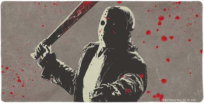 Friday The 13th Jason Character Large Gaming Mouse Pad Desk Mat with Stitched Edges Non-Slip Base for Gamer Home and Office 31.5 x 15.7