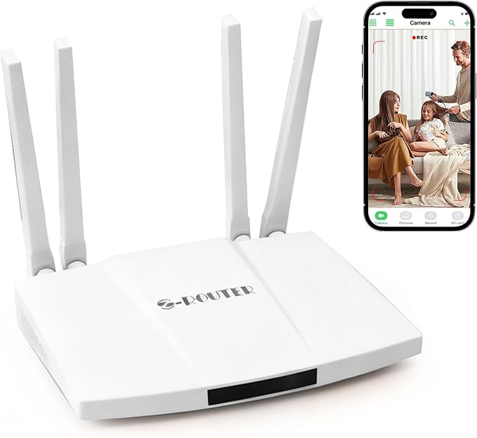Home 4G Nanny Camera - Mini Indoor WiFi Cameras - Small Wireless Security Cam - Mobile Remote Viewing - High Speed Internet Router - Easy to Install
