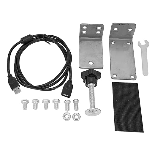 Qqmora Racing Game Handbrake Mount  Easy Control USB Handbrake Bracket 64 Bit High Rigidity for PC Wins Nylon Wire for Sim Games