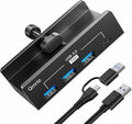 USB Hub 3.0 5Gbps Clamp USB Hub for Desk/Monitors with Extra Power Supply Port 3 USB-A Data Ports USB-C Data Port for iMac Pro/iMac (Black)