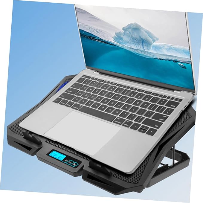 Laptop Cooling Pad 15.6-inch with 6 Fans Adjustable Speed Quiet Cooling Stand for Gaming and Office Use Blue Light USB Powered for Laptops