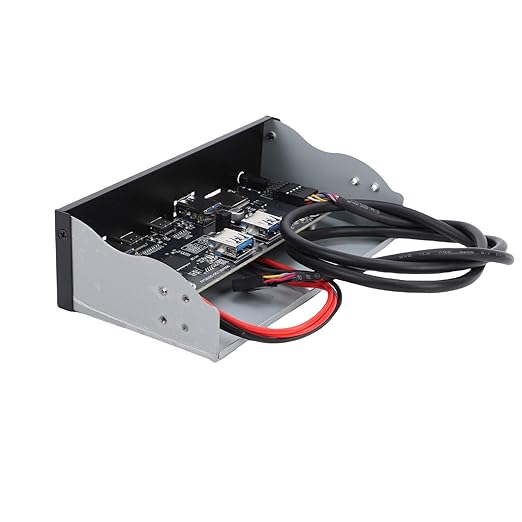 USB3.2 GEN1 Front Panel Hub 5.25 Inch Optical Drive Panel with 2 USB Type C Ports Headphone Jack for 7 8 10 11 2003 OS X Systems