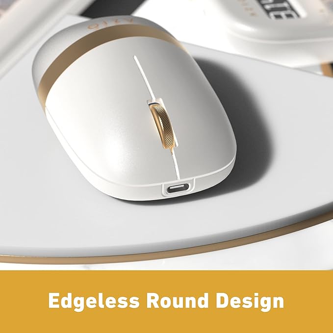 Azio IZO Wireless Optical Mouse - Bluetooth 3.0 &amp 5.0/2.4G RF-USB Ambidextrous Design PixArt PAW3212 Sensor 1000/1600/2400 DPI Rechargeable PC &amp Mac
