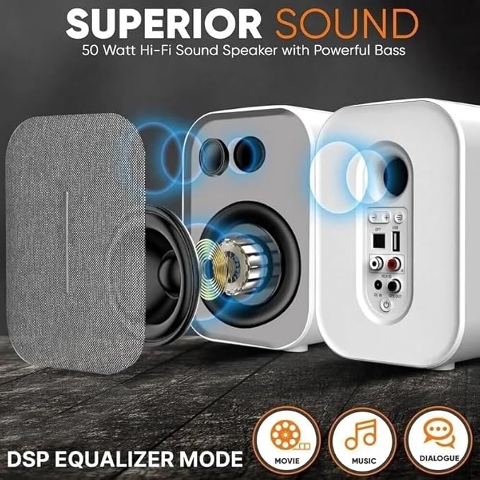JSEIAJB Sound BT Sound Hi-fi Home Theater Bookshelf Speakers 60W High-Powered Desktop Computer Tabletop Subwoofer