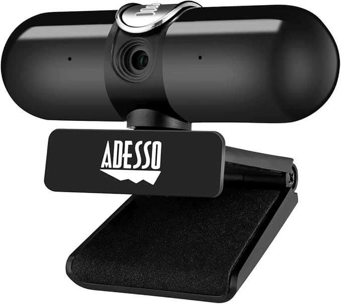 Adesso CyberTrack H7 2K Webcam with Microphone Autofocus Software Control &amp Privacy Cover USB QHD Computer Web Camera Plug and Play for Zoom/Skype/Teams Conferencing and Video Calling