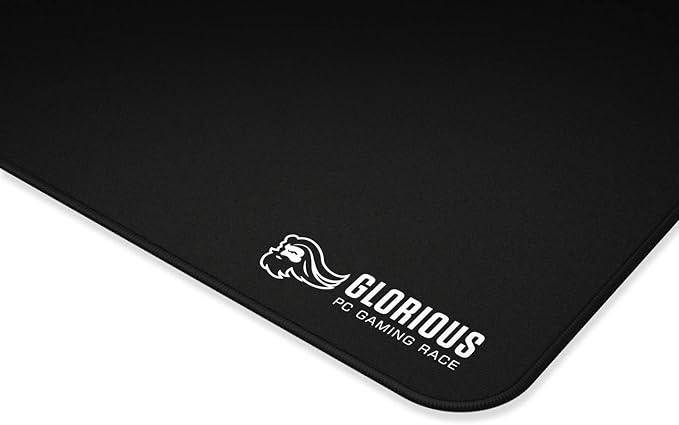 GLORIOUS XL Extended Gaming Mouse Mat/Pad - Large Wide (XL Extended) Black Cloth Mousepad Stitched Edges | 14x24 (G-P)