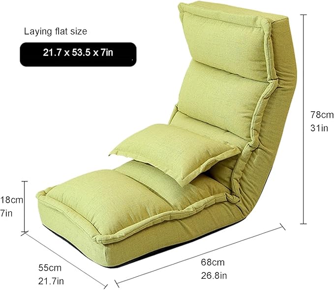 Floor Chair Lazy Sofa with Back Support Recliner Chair with Adjustable Positions for Gaming Reading Watching(Beige)
