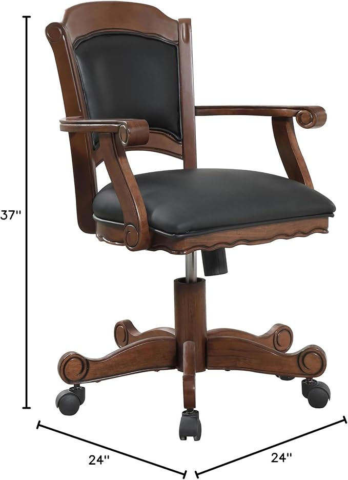 Black and Upholstered Game Chair with Casters