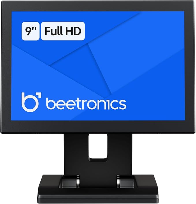 Beetronics 9-Inch Full HD IPS Monitor - Professional Industrial-Grade Display | HDMI VGA BNC RCA Inputs | Durable Metal Housing Matte Screen 24/7 Continuous Operation Wide Viewing Angle - 9HD7M