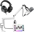 FIFINE Gaming Streaming Kit XLR Dynamic Microphone with Heavy Duty Boom Arm Game Mixer Headphones Studio for Recording Vocal Voice-Over