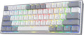 Redragon K617 Fizz 60% Wired RGB Gaming Keyboard 61 Keys Hot-Swap Compact Mechanical Keyboard w/White and Grey Color Keycaps Linear Red Switch Pro Driver/Software Supported