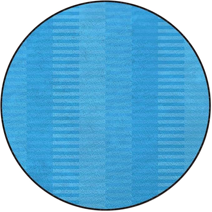 Abstract Gaming Chair Mat for Hardwood Floor Anti-Slip Floor Protector Game Controller Rubber Gaming Computer Chair Mat Stripes PatternTurquoise Blue Diameter 43.3 in