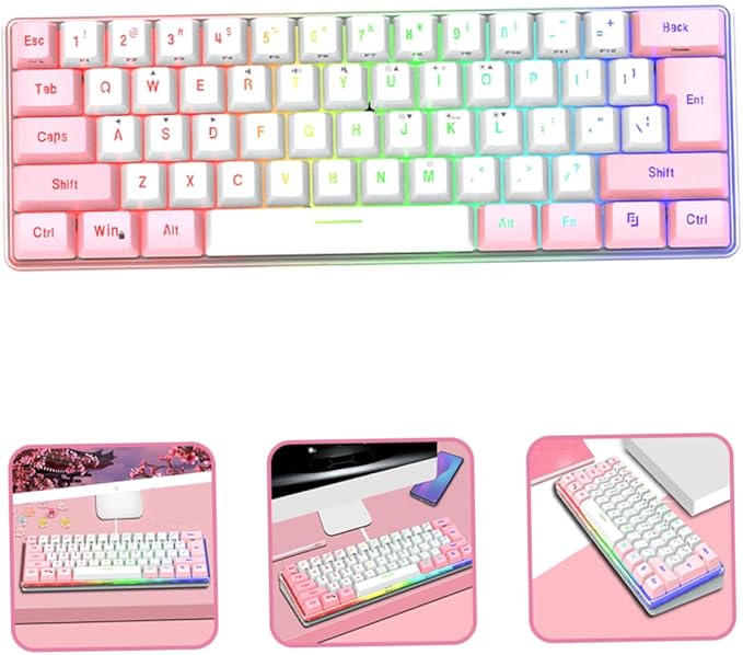 Compact Key RGB Mechanical Gaming Keyboard Keyboard Vibrant Backlight for Gamers and Efficient Workspaces and Design