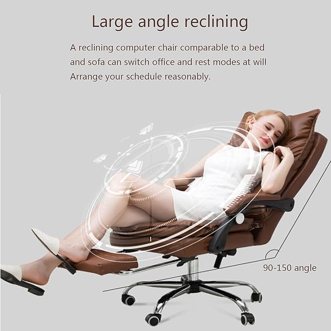 Office Chair Desk Chair Computer Chair Gaming Chair Black Ergonomic Office Chair High Back Executive Chair Computer Desk Chair Office Chair with Foot Rest Big Tall Adjustable Height Rolling Swivel Ch
