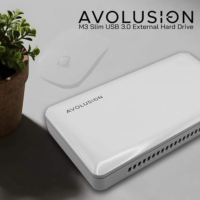 Avolusion M3 Series 2TB USB 3.0 Portable External Hard Drive - White (for Windows Mac OS Xbox PS)