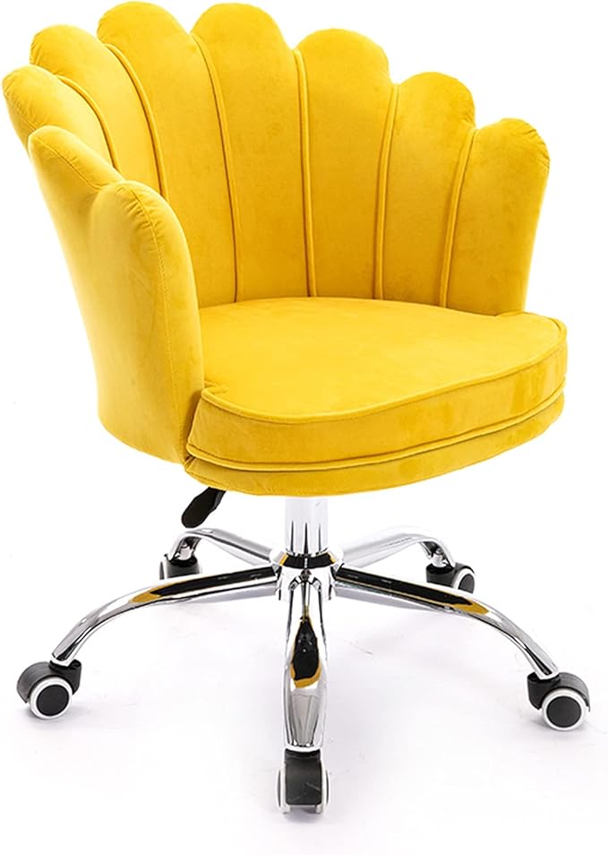 Velvet Dresser Chair Ergonomic Office Game Chairs Bedroom Swivel Recliner Chair with Adjustable Sit Height Home Chair Living Room for Gaming